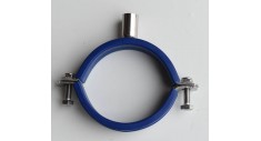 Stainless steel hygienic anti vibration clip c/w blue rubber insert